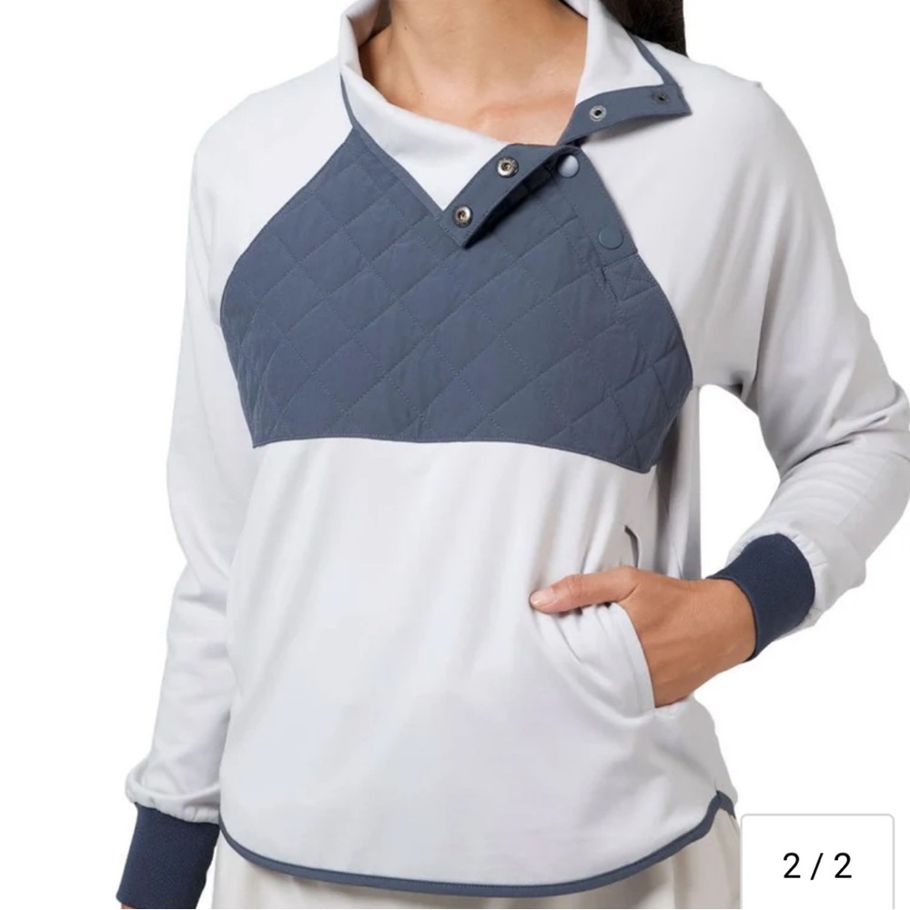Women’s Swannies Golf Pullover with Snaps Two-Tone Quilted Top